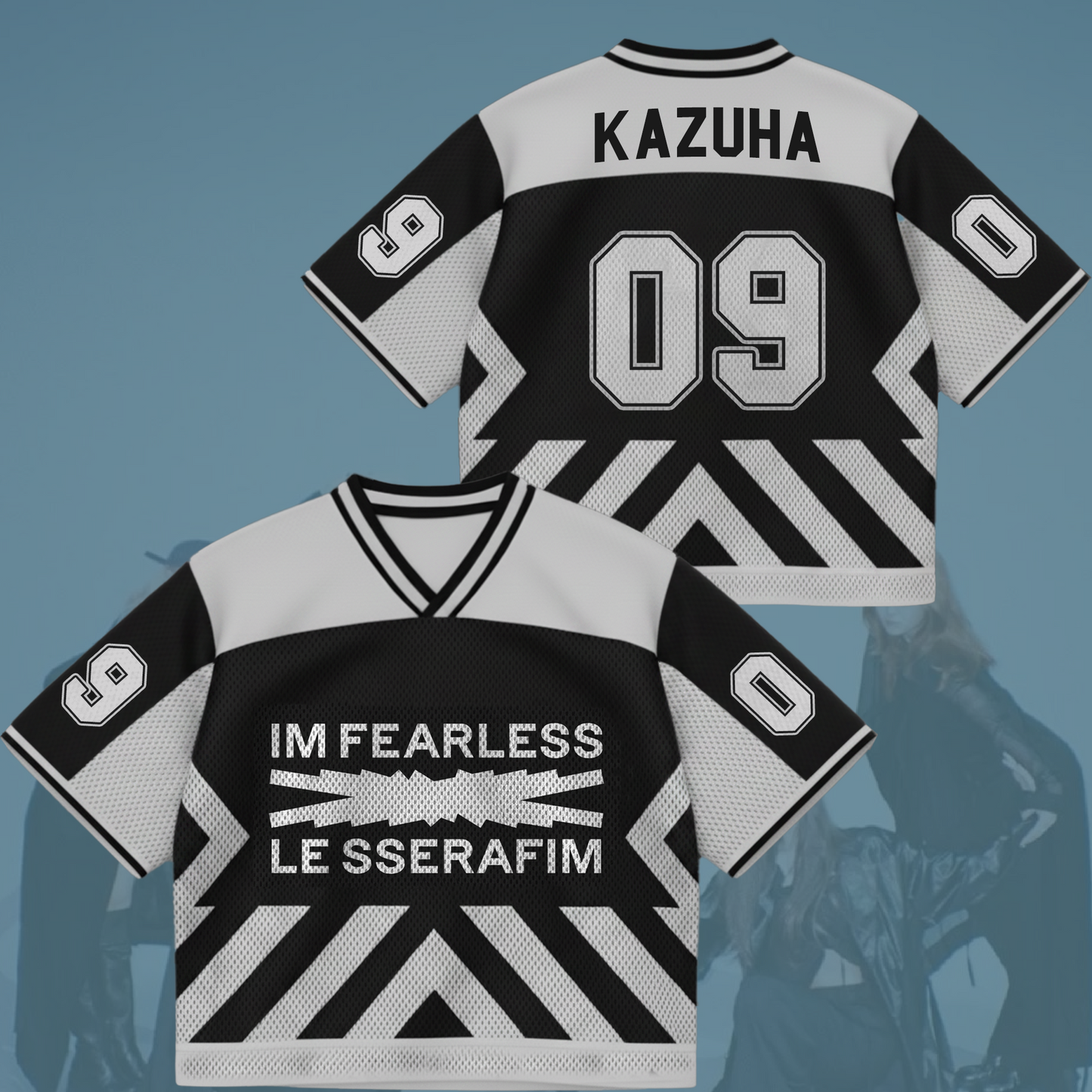 Le Sserafim Im Fearless Mixed Mesh Jersey Gift For Fans