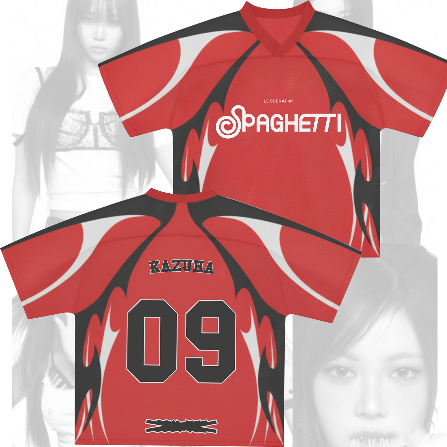 WAVESTEEᵀᴹ Le Sserafim Spaghetti Album Ver Mix Mesh Jersey