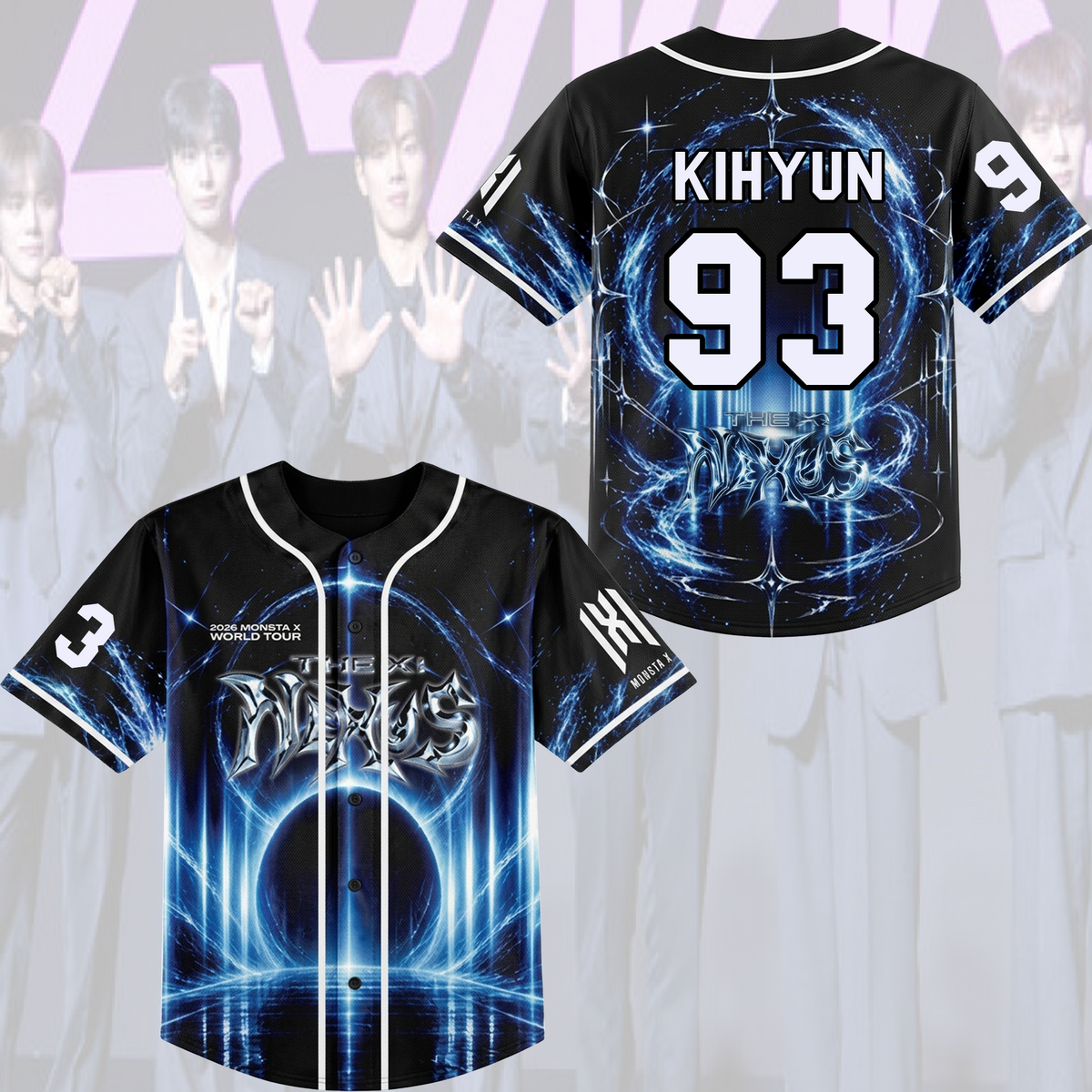 MONSTA X Nexus World Tour Special Baseball Jersey Gift For Fans