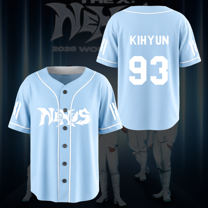 MONSTA X The X Nexus World Tour Blue Baseball Jersey The Phase Gift For Fans