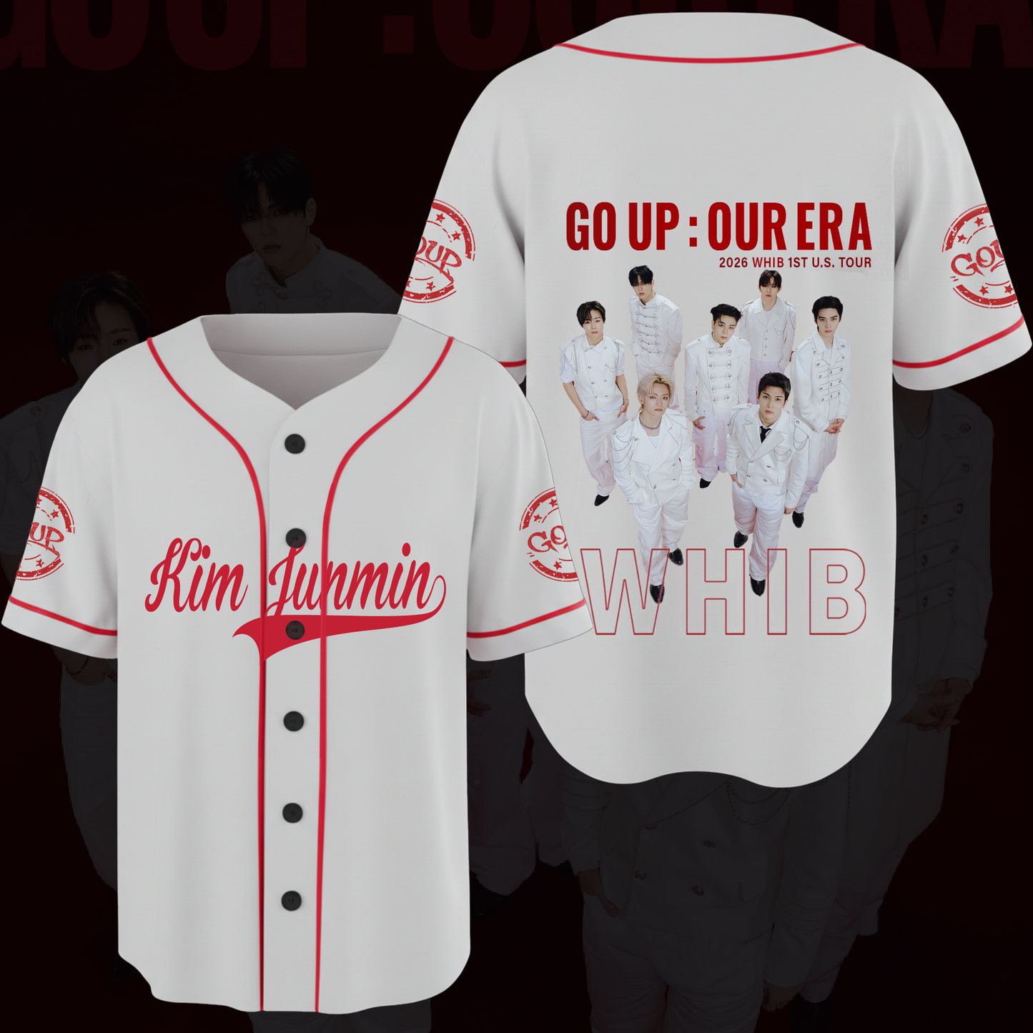 WHIB 1st America Tour Go Up Our Era Baseball Jersey