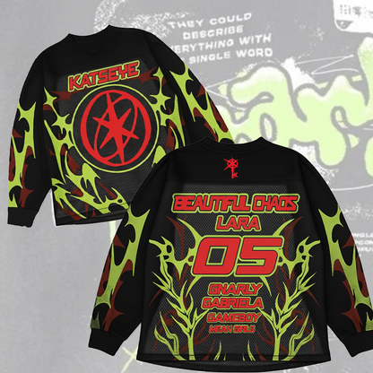 WAVESTEEᵀᴹ Beautiful Chaos x Gnarly Katseye Mesh Splicing Long Sleeved
