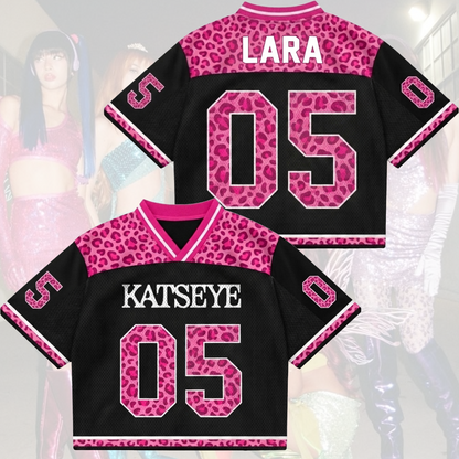 Pinky Leopard KATSEYE Mesh Jersey The Wildworld Tour Gift for Fan