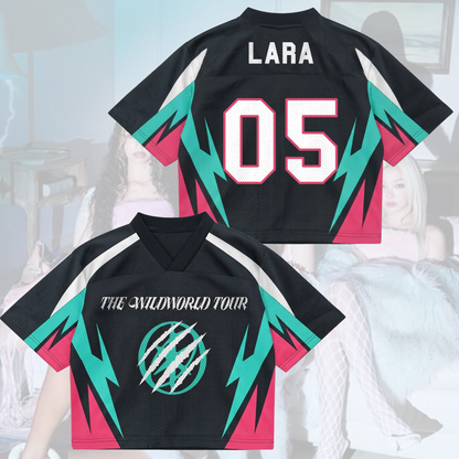 Explosive The Wildworld Tour Katseye Thunder Sport Mixed Mesh Jersey Fan Merch