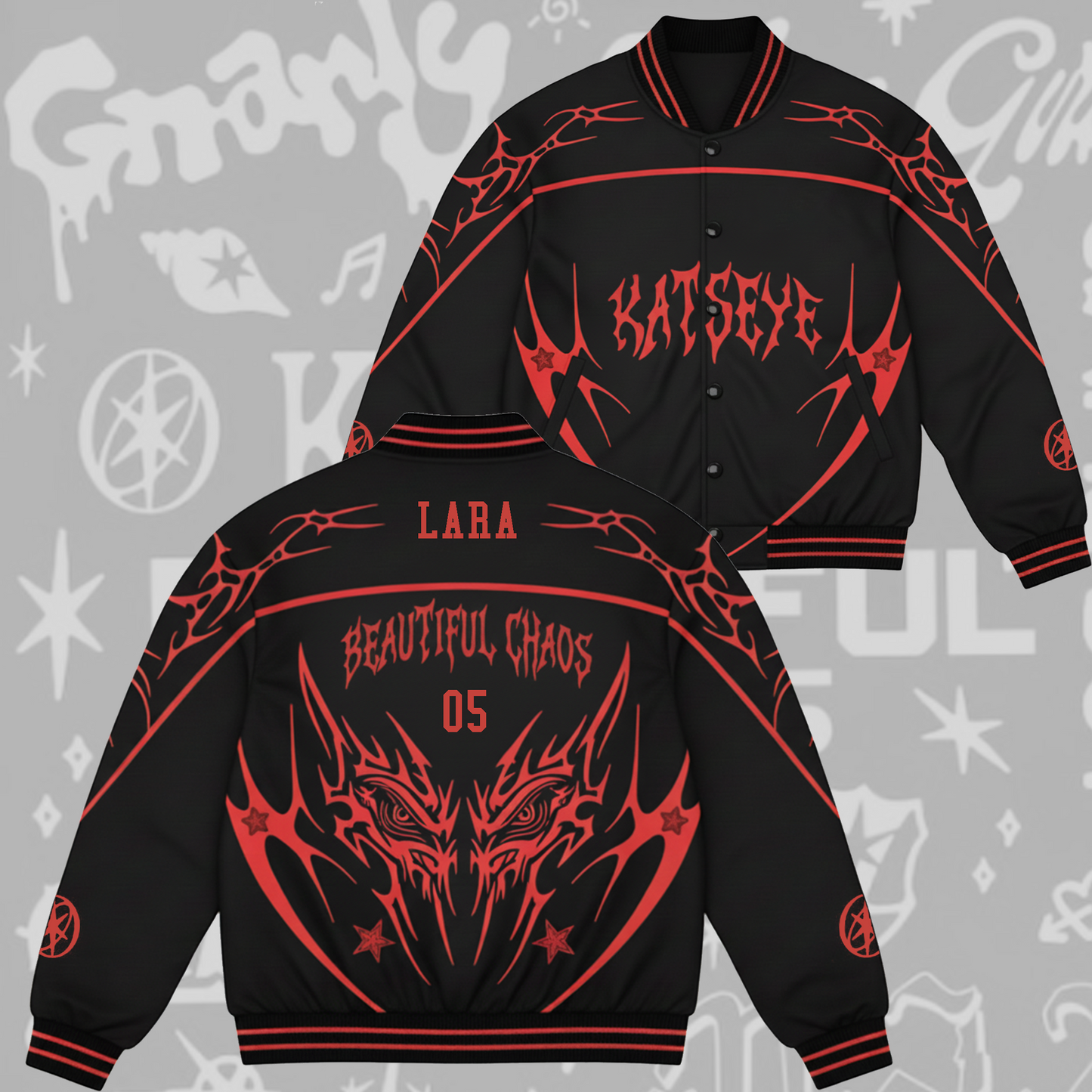 WAVESTEEᵀᴹ Katseye Beautiful Chaos Tour Baseball Jacket Unisex Streetwear