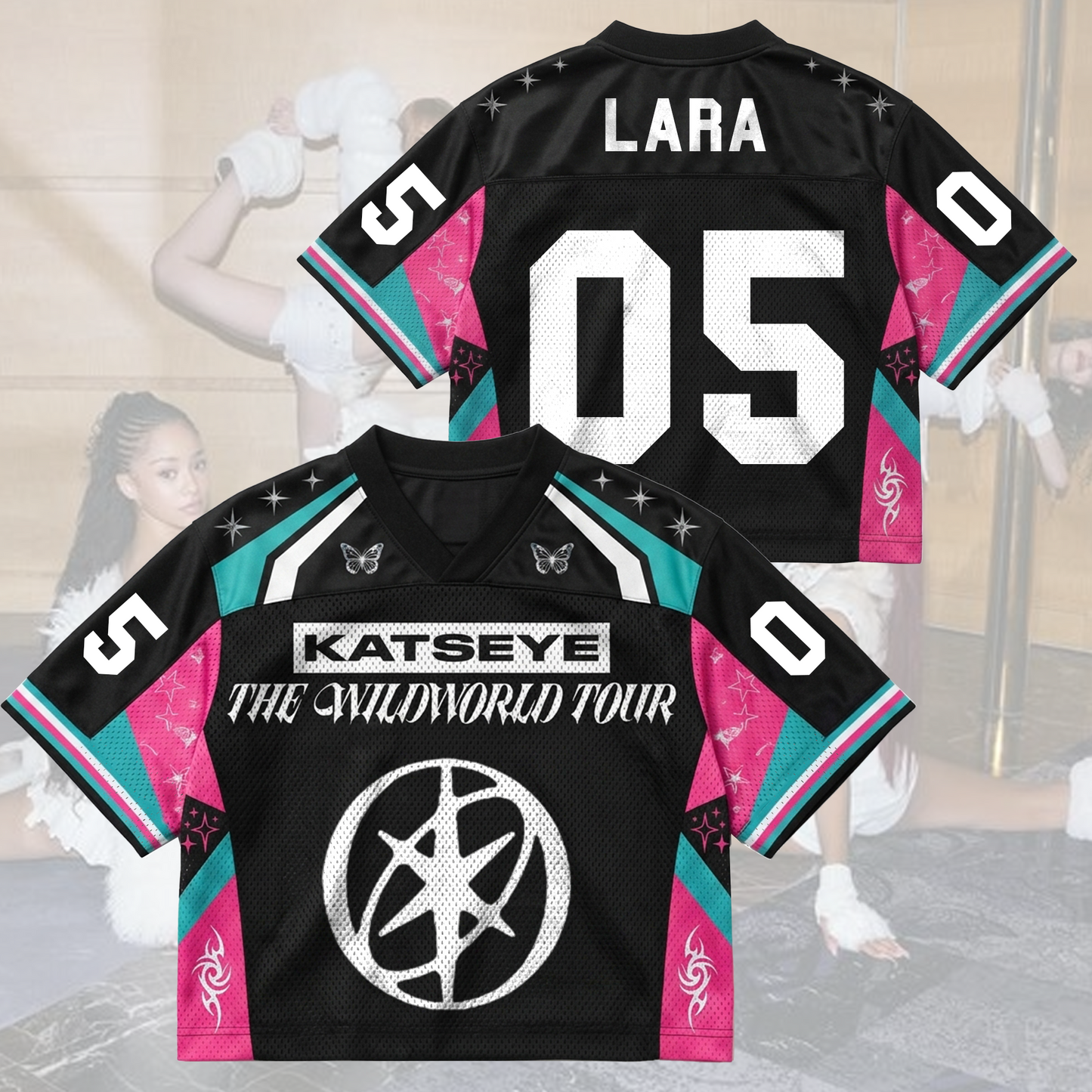 Butterfly KATSEYE The Wild World Tour Jersey Merch Gift for Eyekons (Copy)