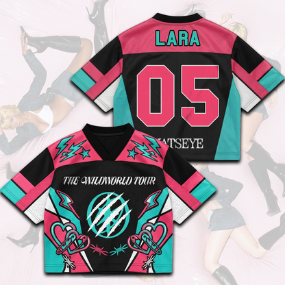 KATSEYE Wild Tour Sporty Purple Mixed Mesh Jersey für EYEKONS