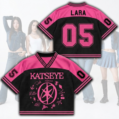Hot Pinky Katseye The Wildworld Tour Mixed Mesh Jersey Fan Edition