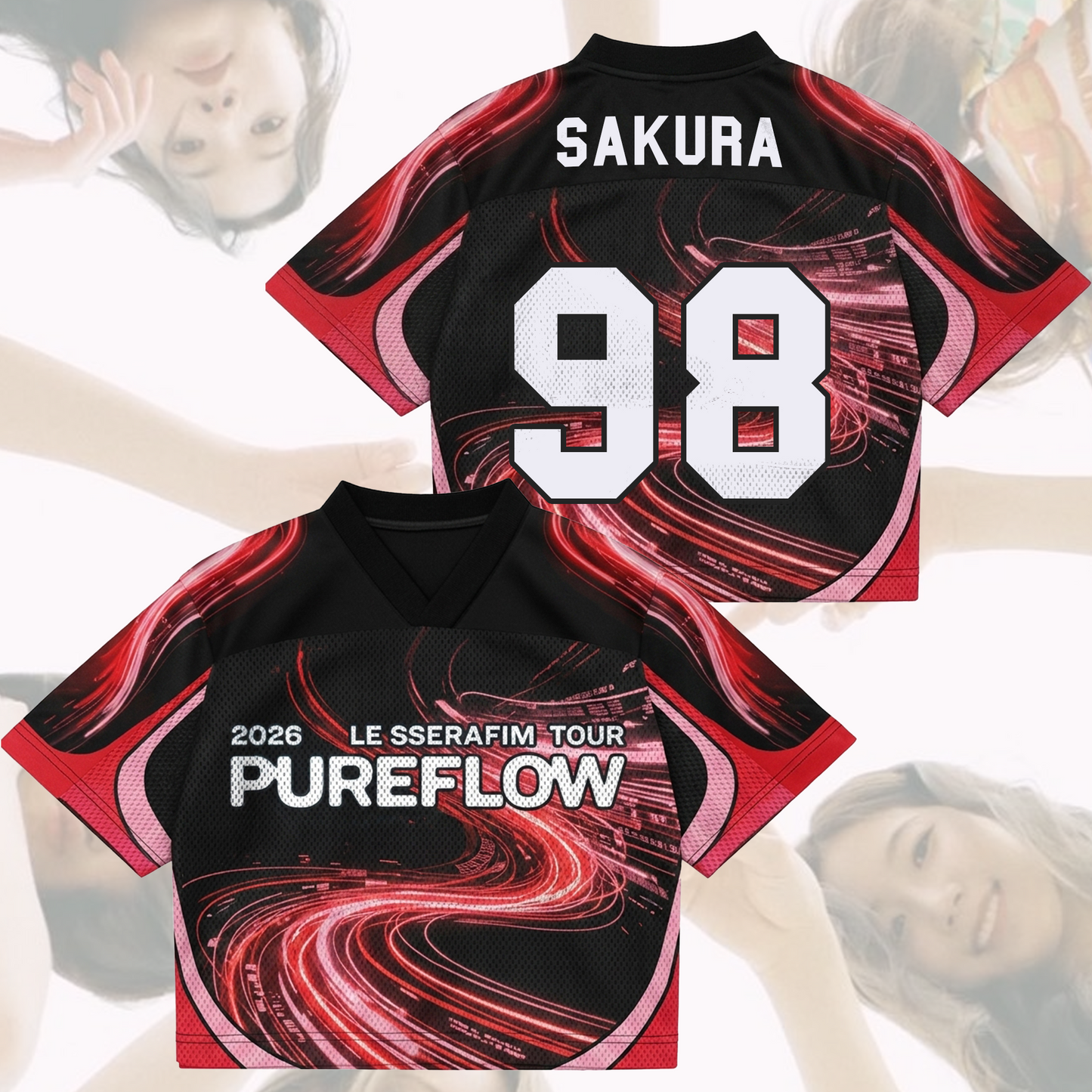 Le Sserafim 2026 PureFLow World Tour Mixed Mesh Jersey Fan Edition