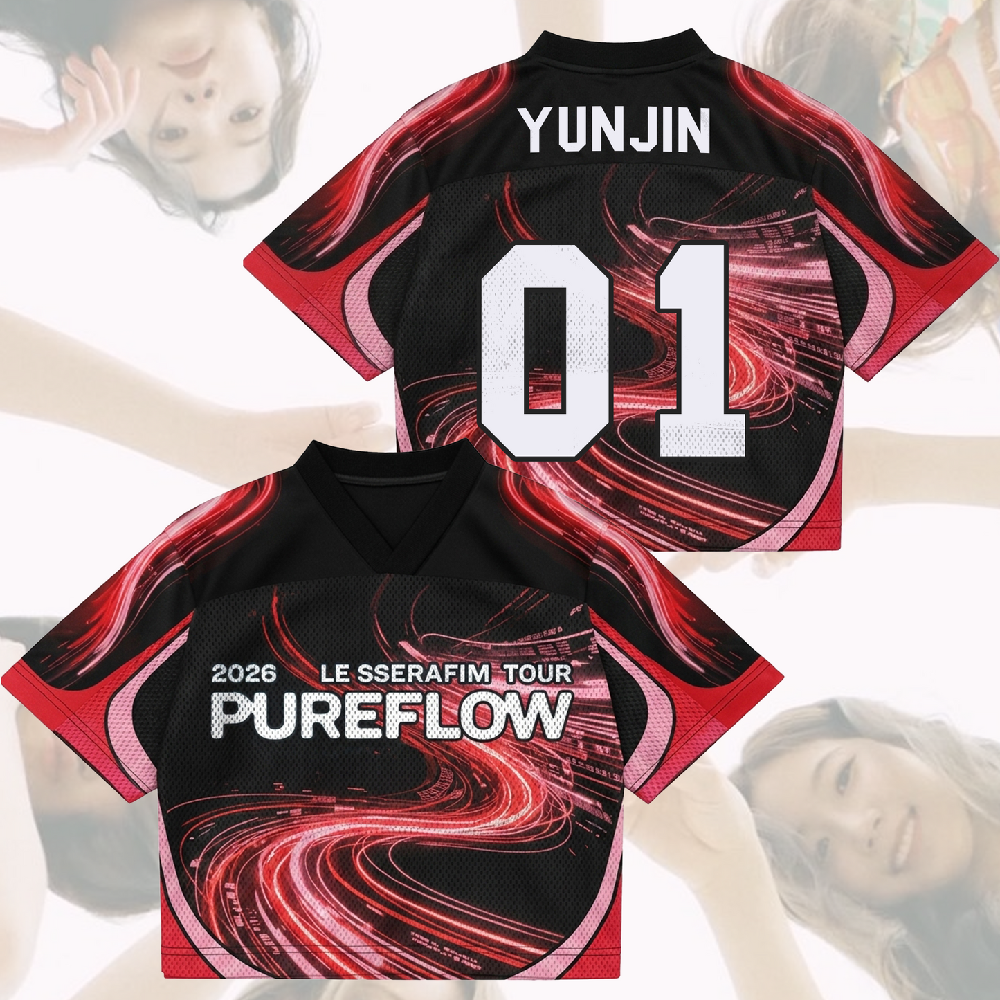 Le Sserafim 2026 PureFLow World Tour Mixed Mesh Jersey Fan Edition
