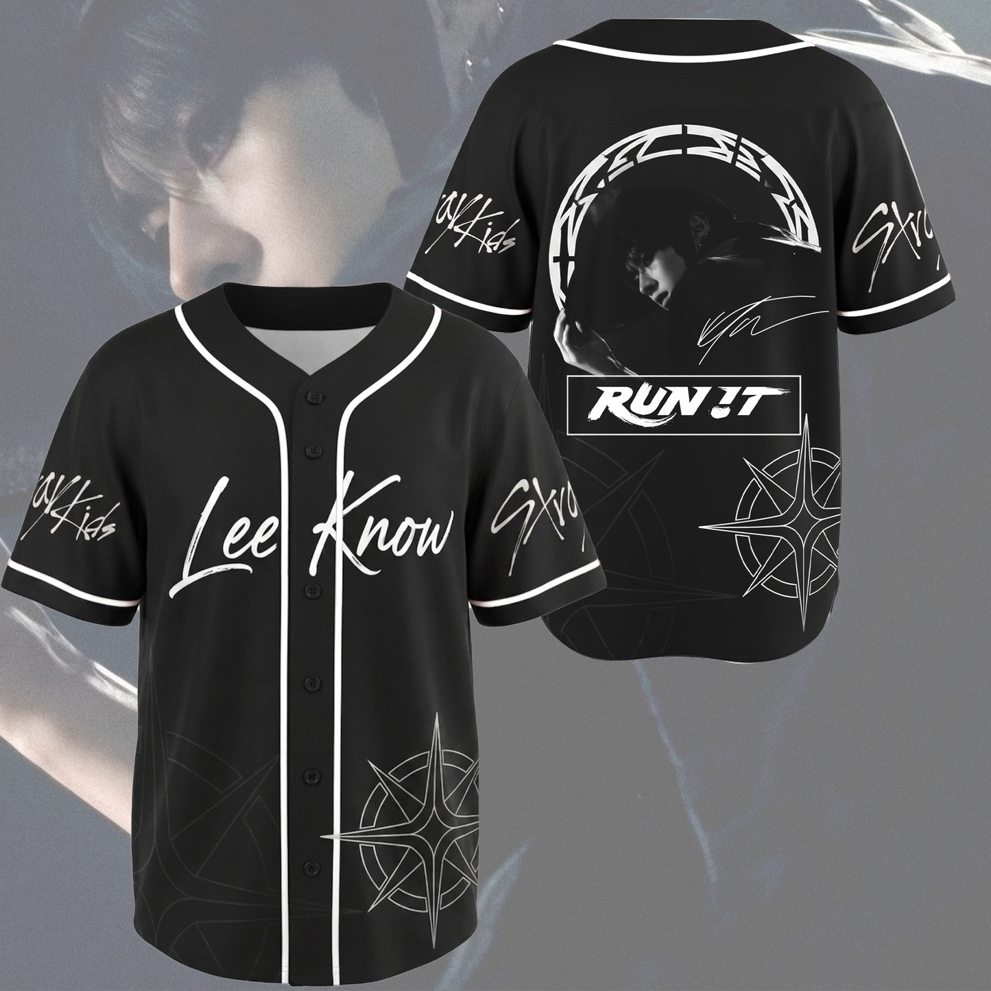 Lee Know Run It World Tour Stray Kids Mesh Baseball Jersey Stay Gifts