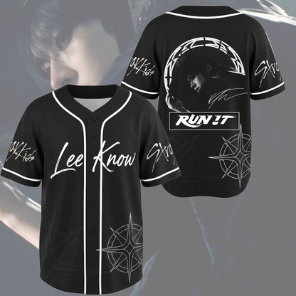 Lee Know Run It World Tour Stray Kids Mesh Baseball Jersey Stay Gifts