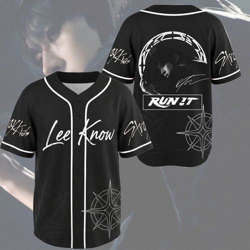 Lee Know Run It World Tour Stray Kids Mesh Baseball Jersey Stay Gifts