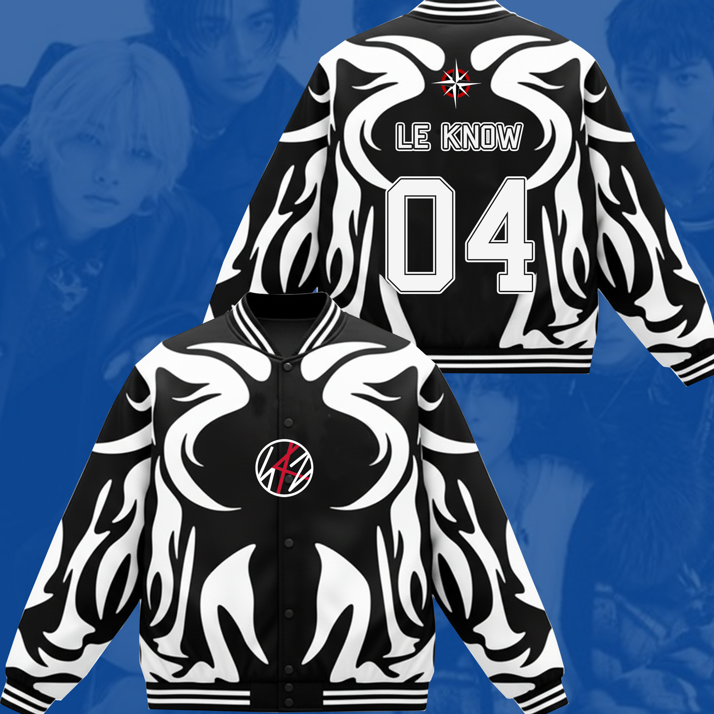 WAVESTEEᵀᴹ Cute Stray Kids SKZ Stay CowMotion Baseball Jacket