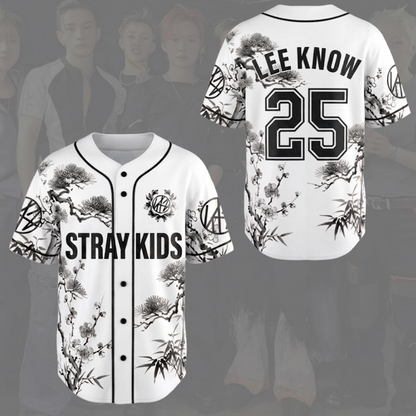 Magnificent Stray Kids STAY White Baseball Jersey Run It Tour Gift for Fan