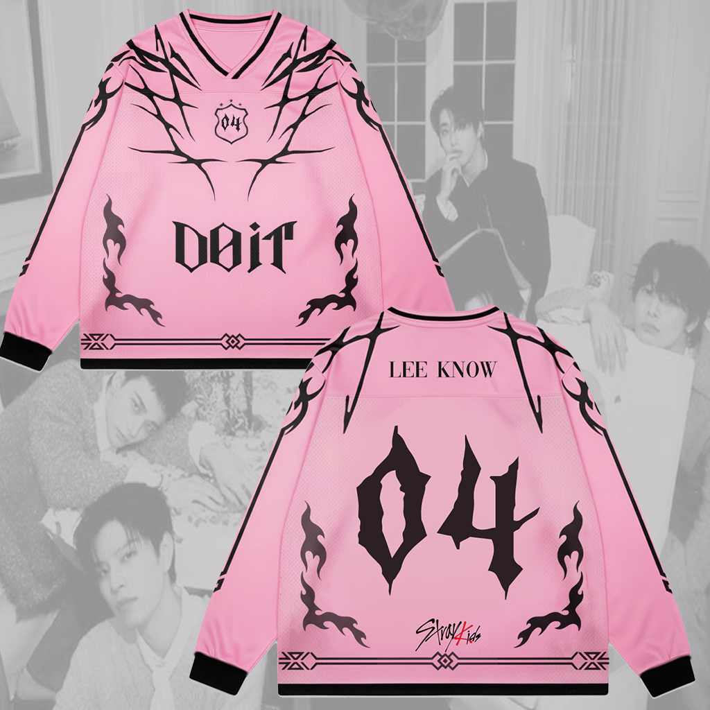 Pink Stray Kids Do It Album Splicing Long Sleeved Gift For Lovers