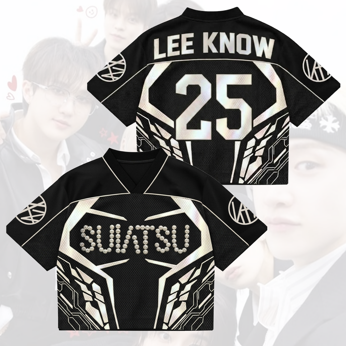 SUIATSU Stray Kids  Mixed Mesh Jersey Run It Tour Gift For Fans