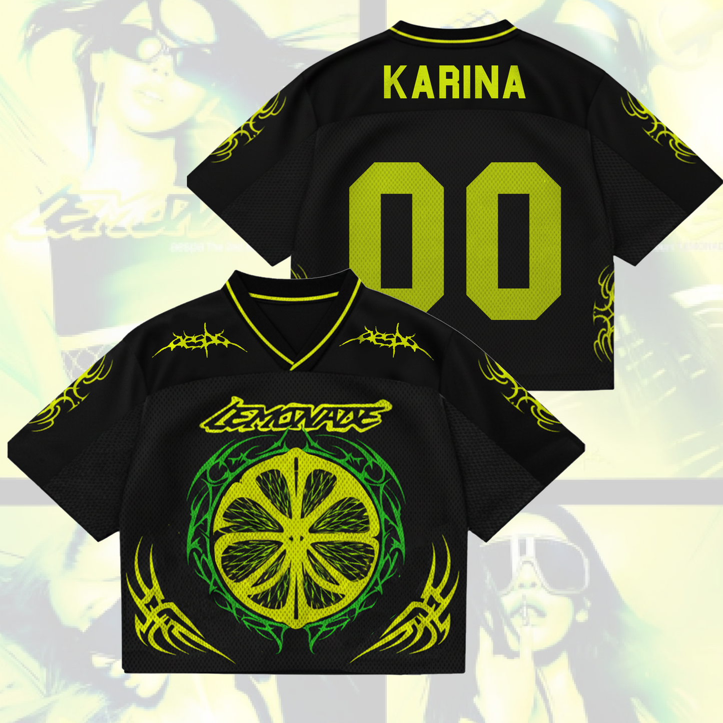 Pure Lemonade Aespa  Album Concert Mix Mesh Jersey Fan Edition