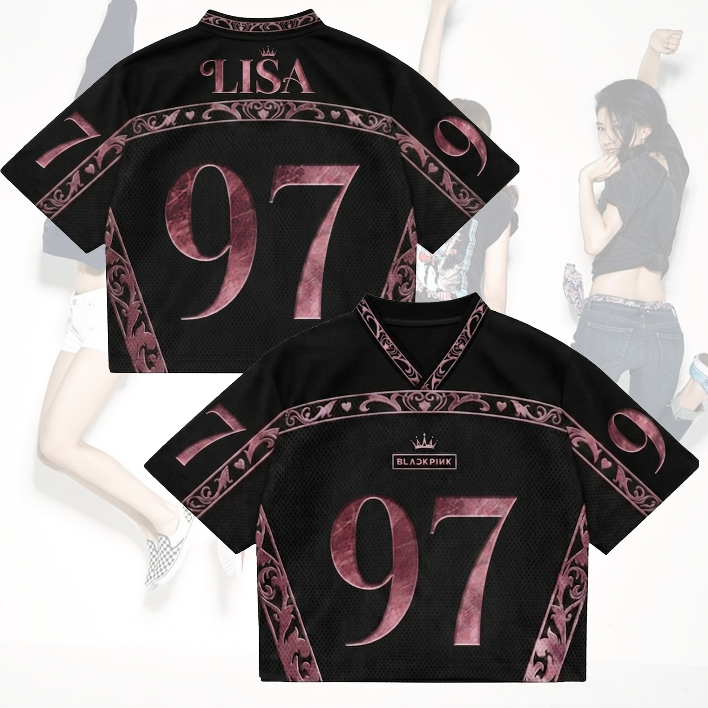 Blackpink 10th Anniversary Royal Style Mixed Mesh Jersey Gift For BLink