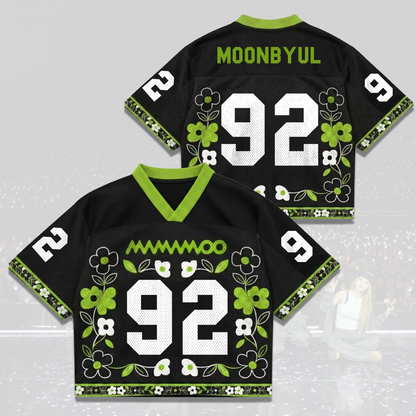 MAMAMOO World Tour Jersey Mix Mesh Green Flower Graphic Gift For Fans