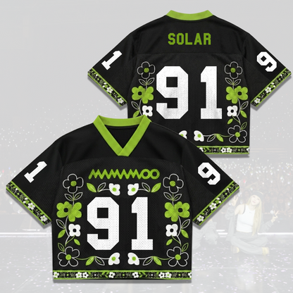 MAMAMOO World Tour Jersey Mix Mesh Green Flower Graphic Gift For Fans