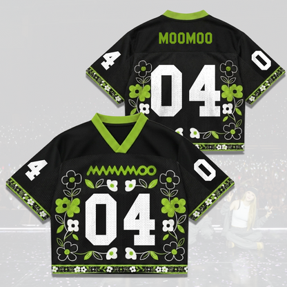 MAMAMOO World Tour Jersey Mix Mesh Green Flower Graphic Gift For Fans