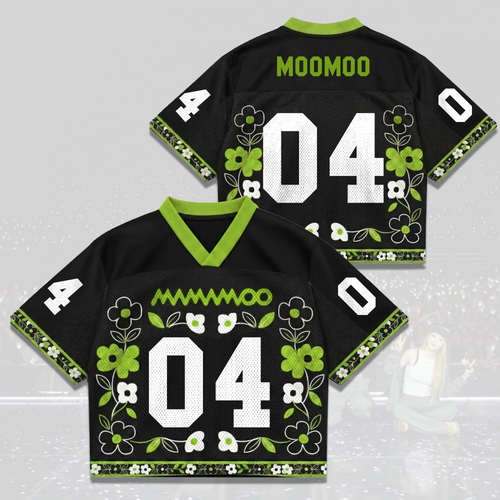 MAMAMOO World Tour Jersey Mix Mesh Green Flower Graphic Gift For Fans