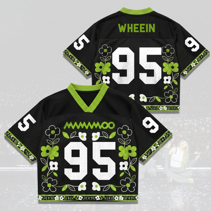 MAMAMOO World Tour Jersey Mix Mesh Green Flower Graphic Gift For Fans