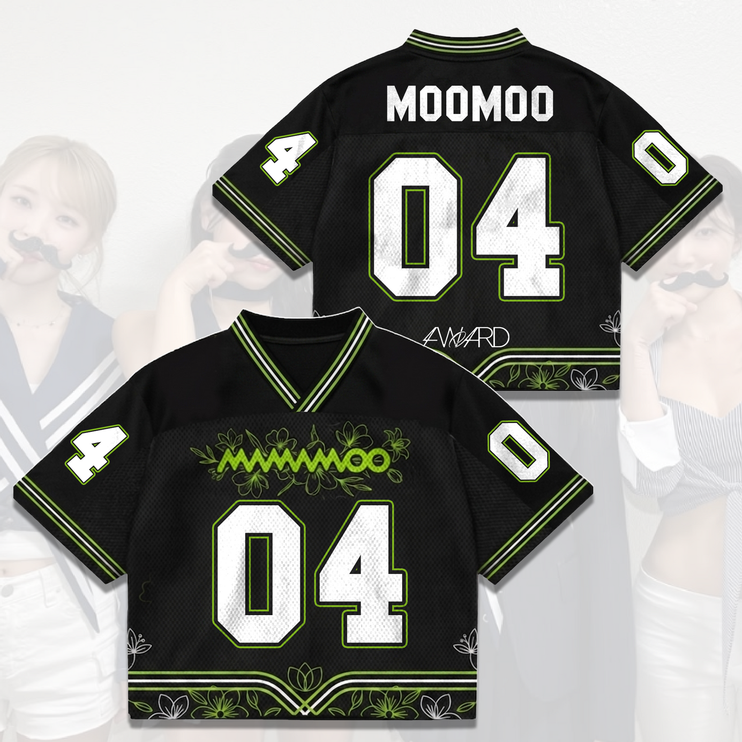 MAMAMOO World Tour 4ward Mix Mesh Jersey Green Floral Streetwear Gift For Fans