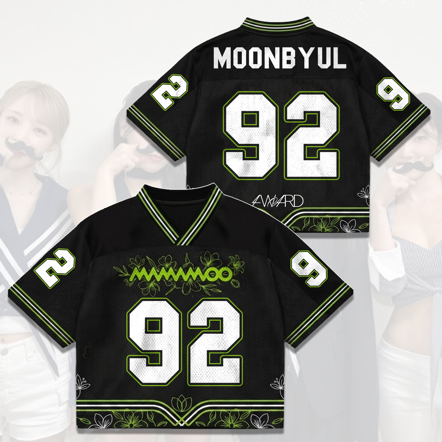 MAMAMOO World Tour 4ward Mix Mesh Jersey Green Floral Streetwear Gift For Fans