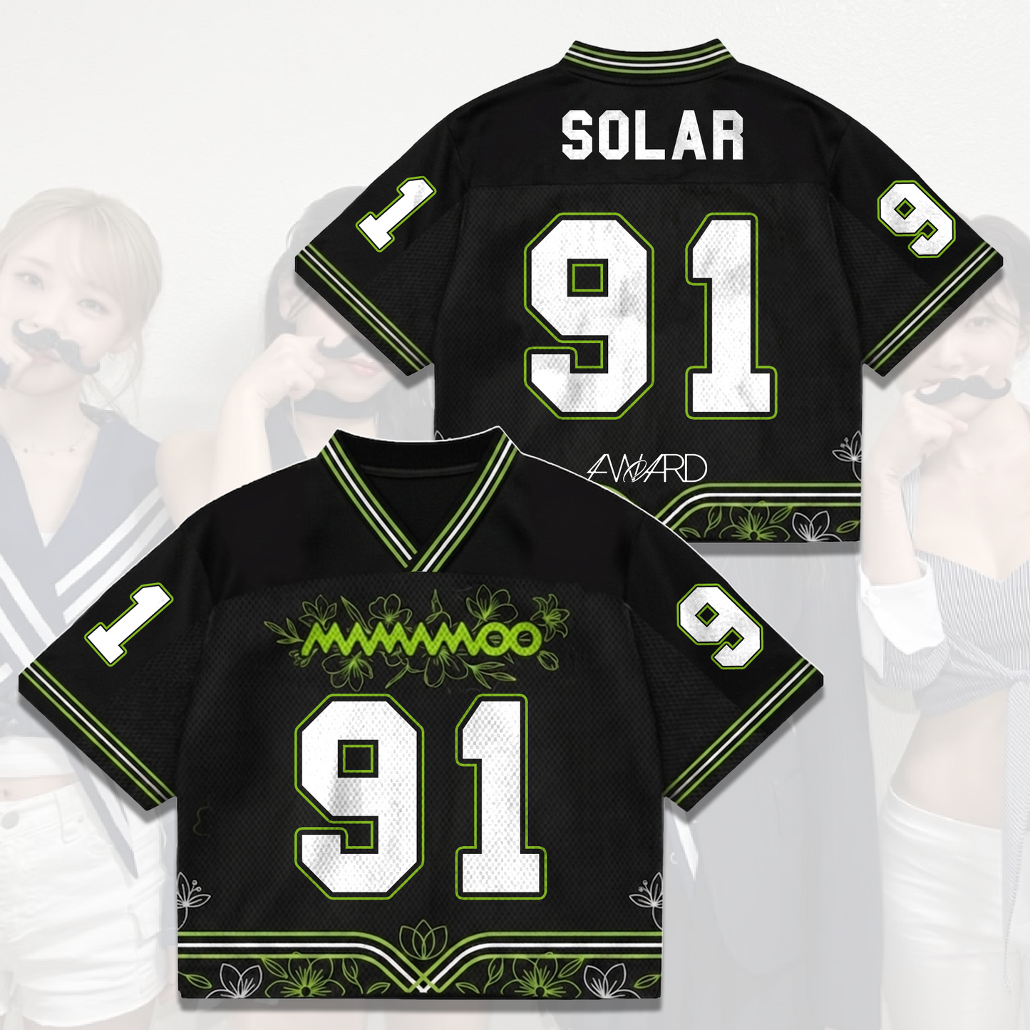 MAMAMOO World Tour 4ward Mix Mesh Jersey Green Floral Streetwear Gift For Fans