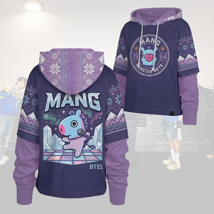 Kawai Bangtan Boys BT21 Xmas Shortstop Hoodie BTS Gift for Fans