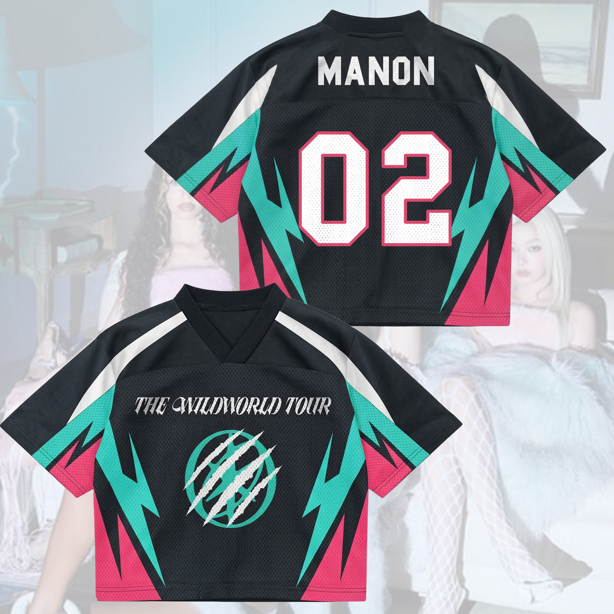 Explosive The Wildworld Tour Katseye Thunder Sport Mixed Mesh Jersey Fan Merch