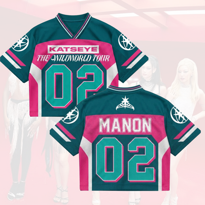 Vibrant KATSEYE The Wildworld Tour Mixed Mesh Jersey Top Gift for Fan