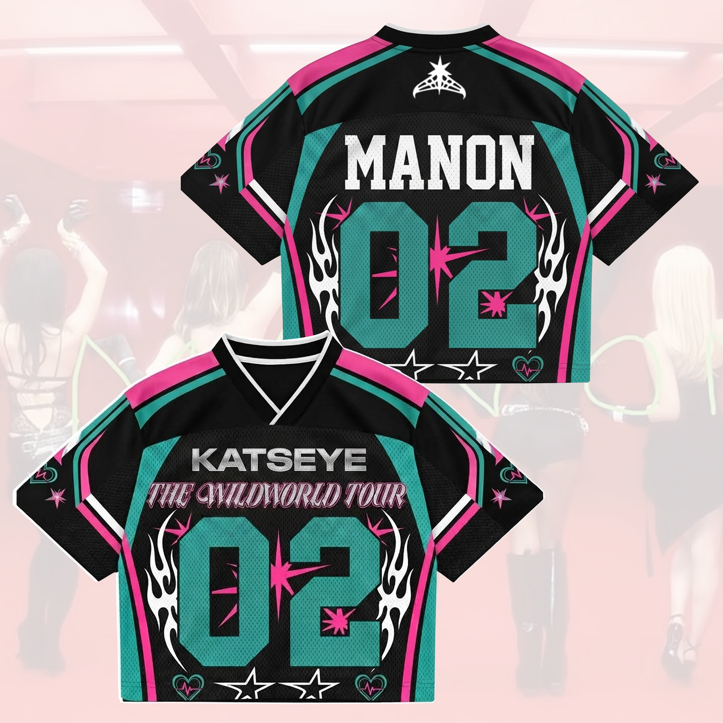 Sporty Katseye The Wildworld Tour Mixed Mesh Jersey Fan Eyekons Gift