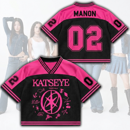 Hot Pinky Katseye The Wildworld Tour Mixed Mesh Jersey Fan Edition