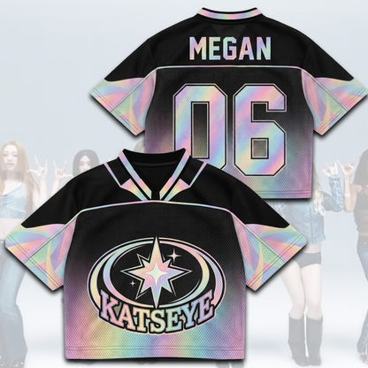 Prismatic Katseye The Wildworld Tour Mixed Mesh Jersey Gift For Fans