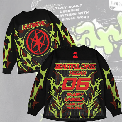 WAVESTEEᵀᴹ Beautiful Chaos x Gnarly Katseye Mesh Splicing Long Sleeved