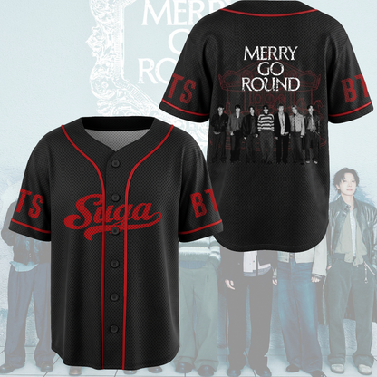 Merry Go Round BTS Arirang World Tour Mesh Baseball Jersey ARMY Fan Gift