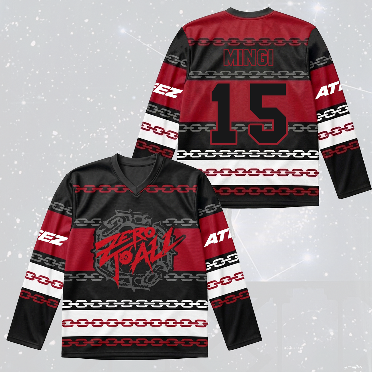 Crash To Begin Ateez Zero To All World Tour Hockey Jersey Gift For Atiny