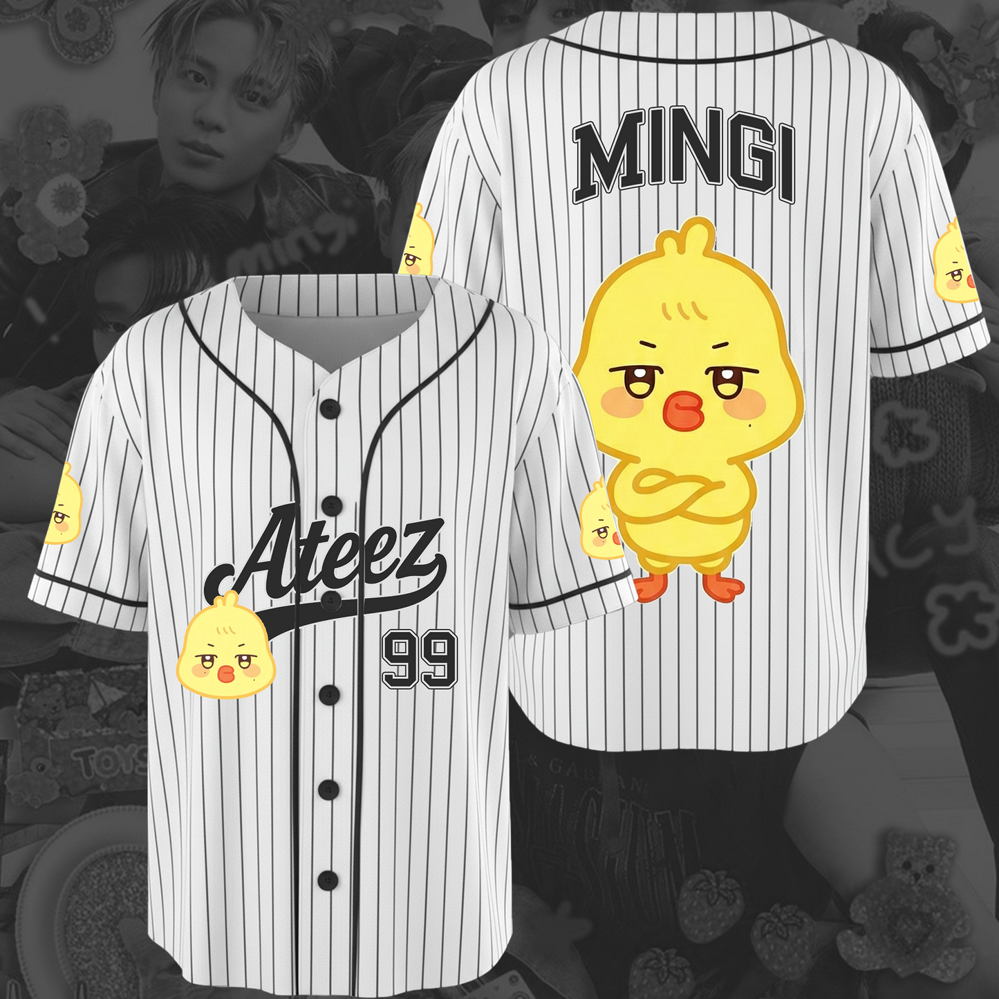 Cute Ateez Aniteez Characters Baseball Jersey Gift For Lovers