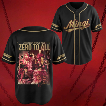 Dynamic Ateez Zero To All World Tour Golden Hour Series Baseball Jersey Gift For Fans