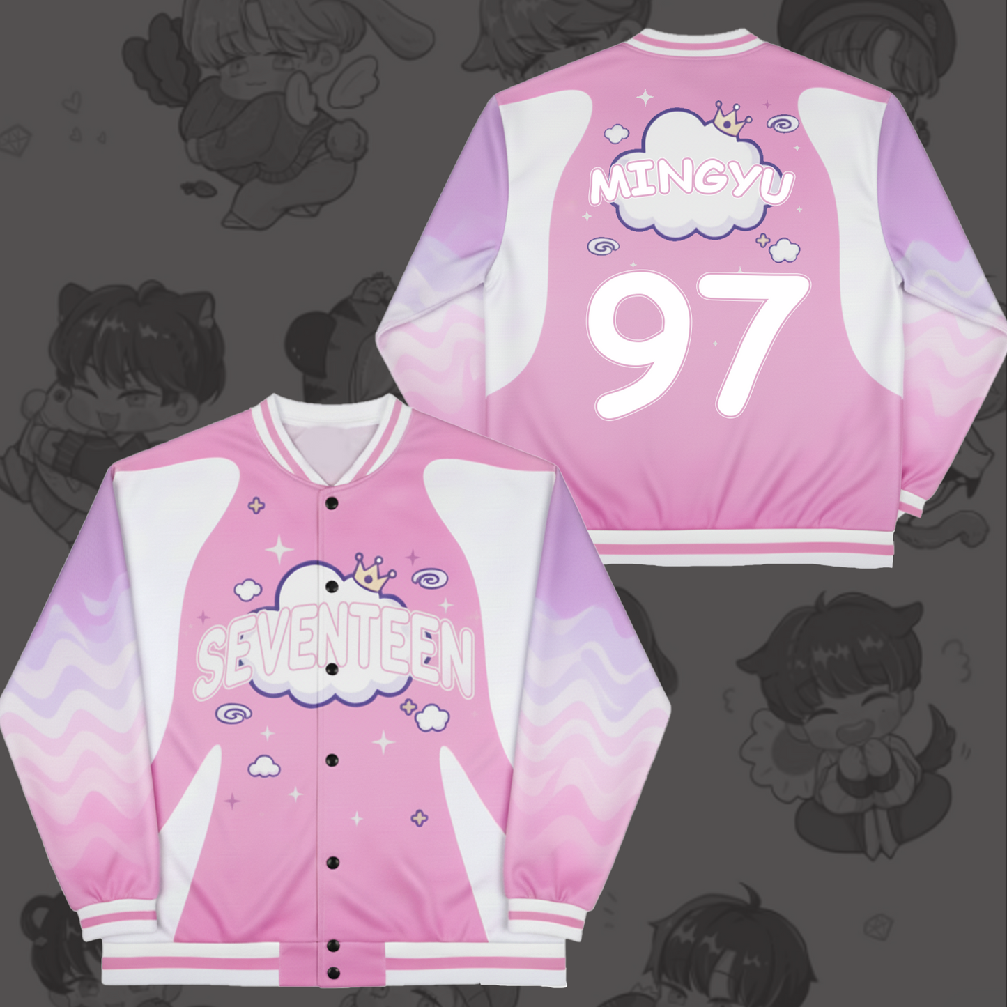 WAVESTEEᵀᴹ Seventeen Pinkwave Tour Baseball Jacket