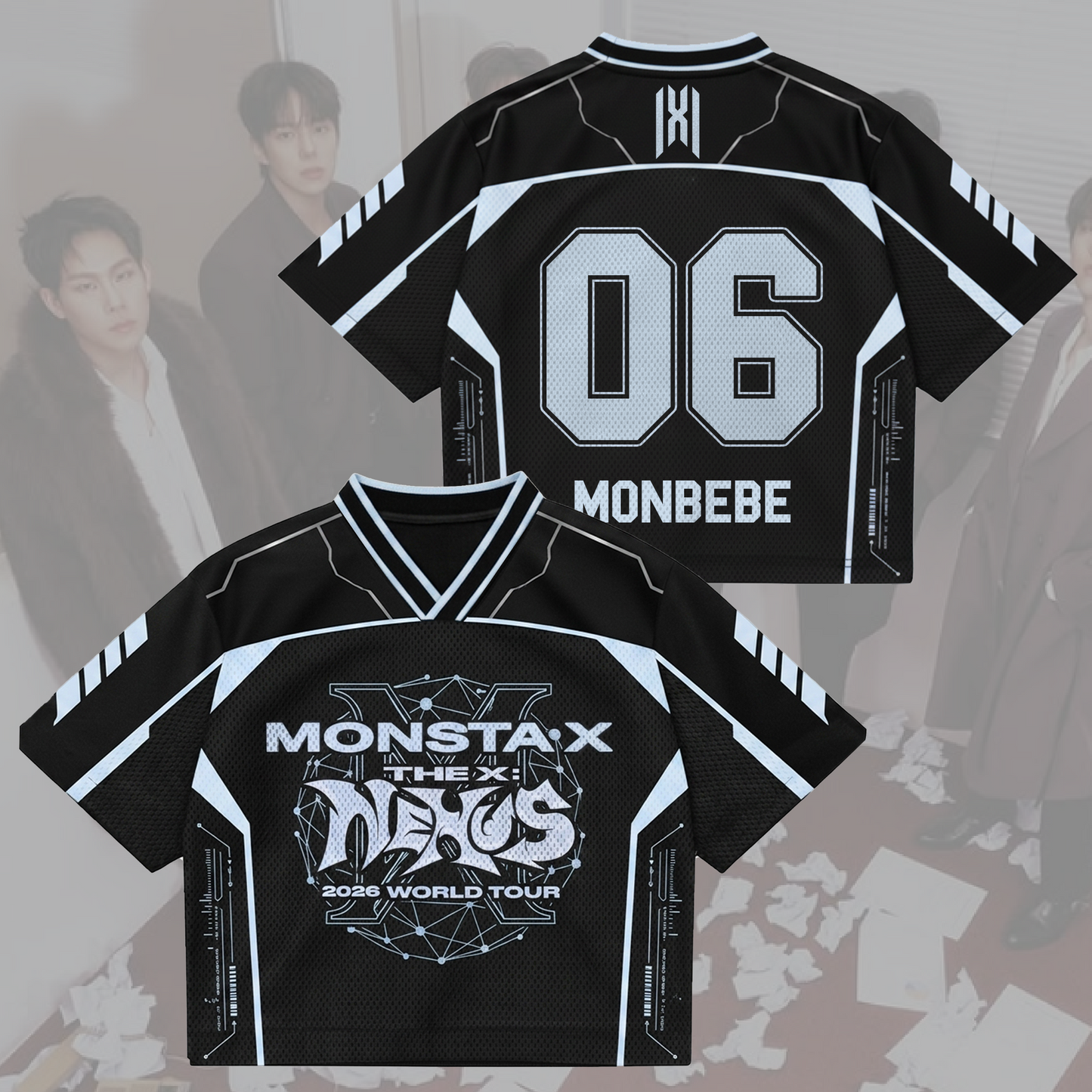 Sporty Monsta X World Tour The X Mixed Mesh Jersey Fan Edition