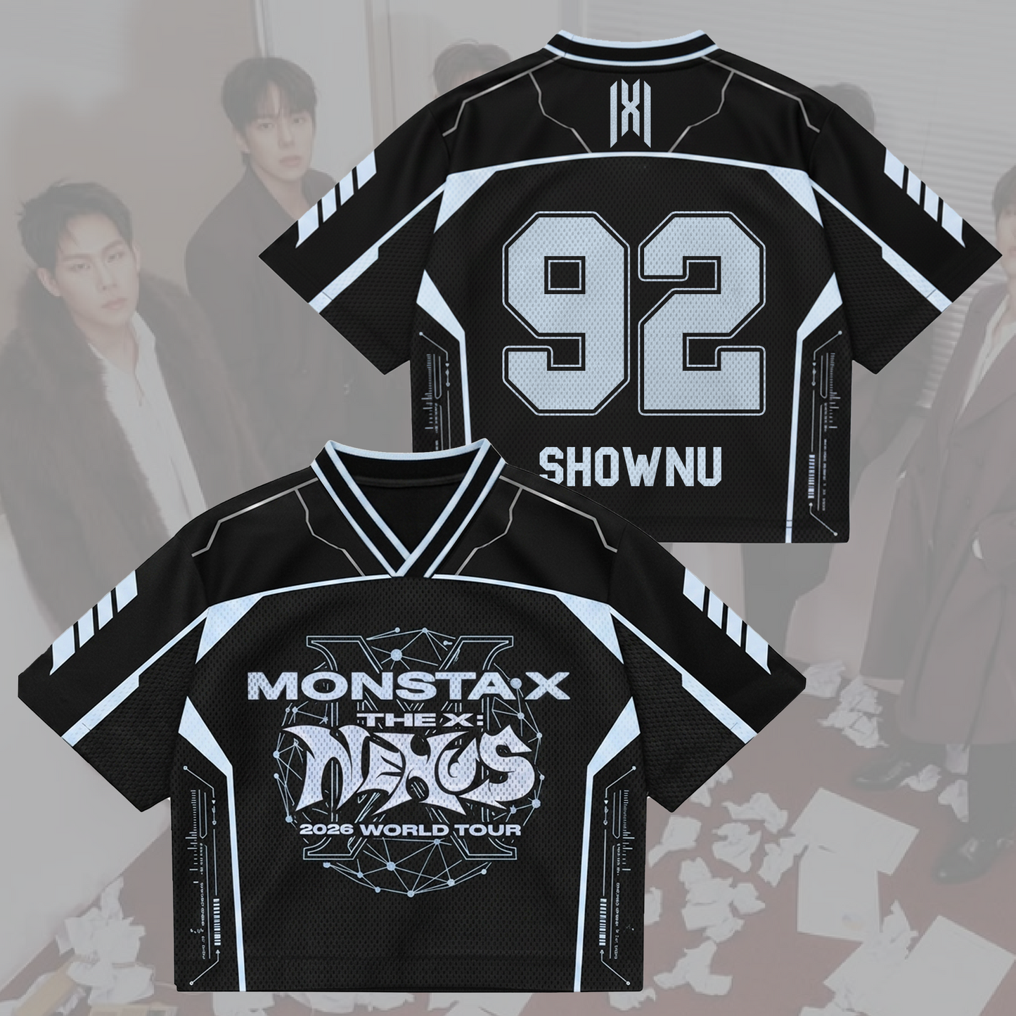Sporty Monsta X World Tour The X Mixed Mesh Jersey Fan Edition