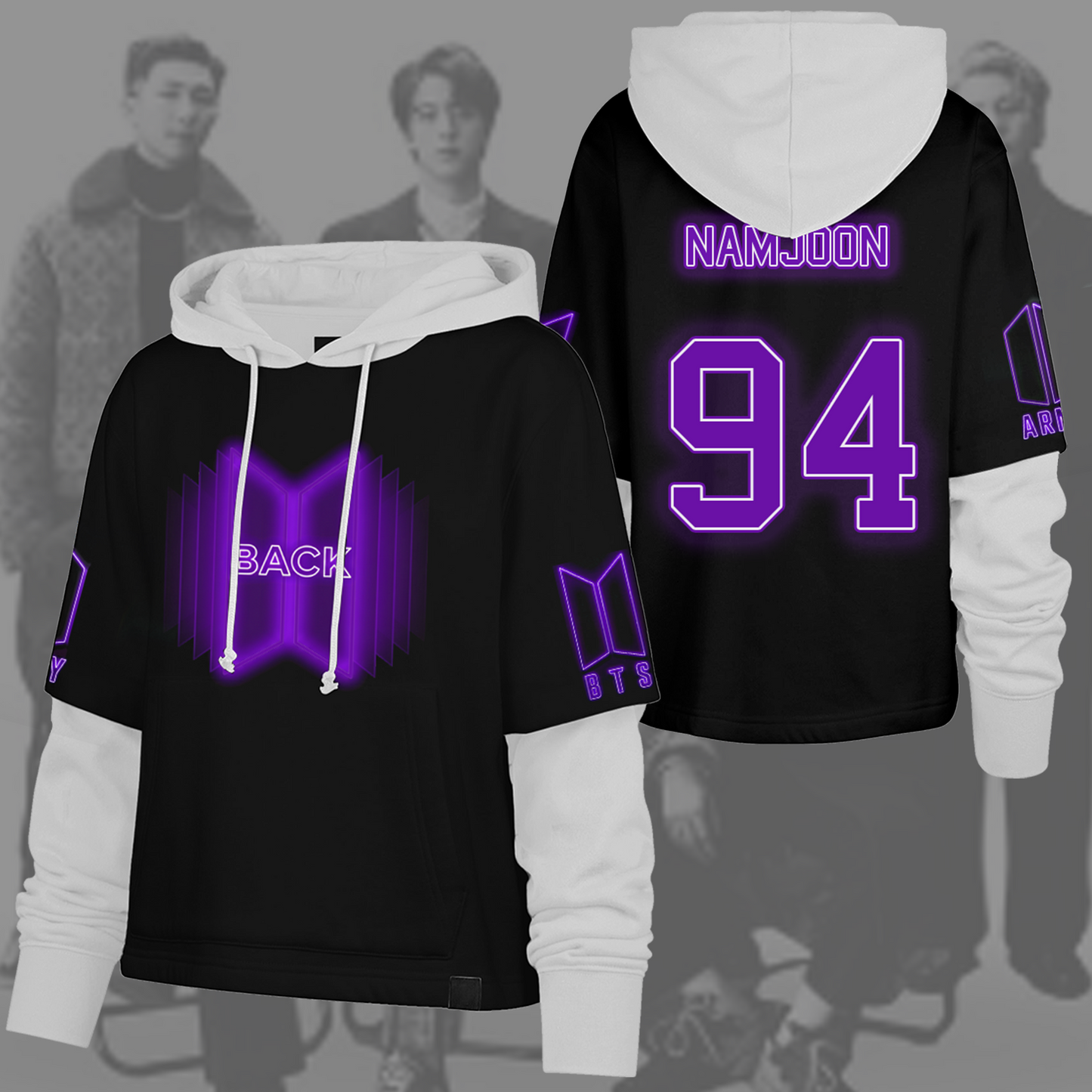 WAVESTEEᵀᴹ Bangtan Boys Back Home Army Shortstop Hoodie