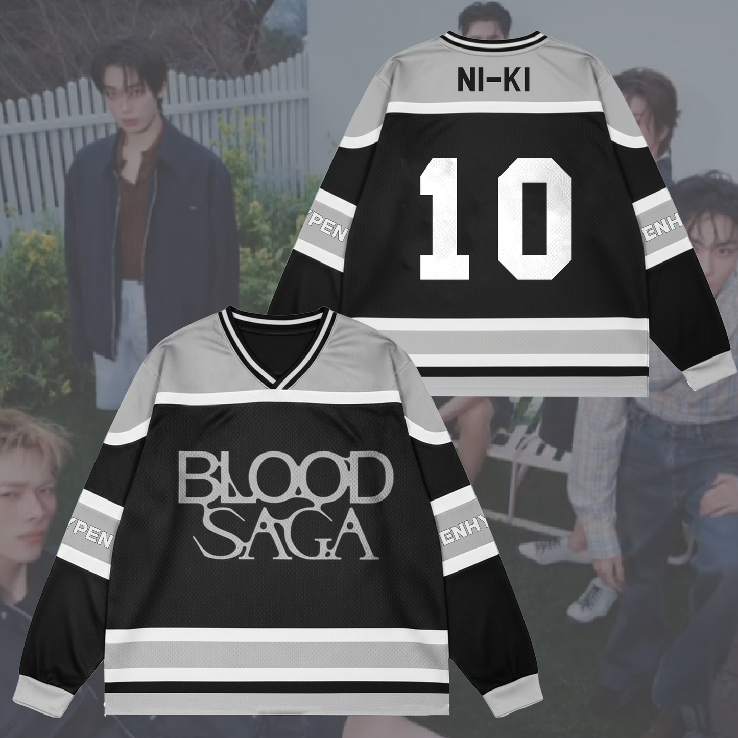 Blood Saga Enhypen World Tour Mesh Splicing Long Sleeve Gift For Fans