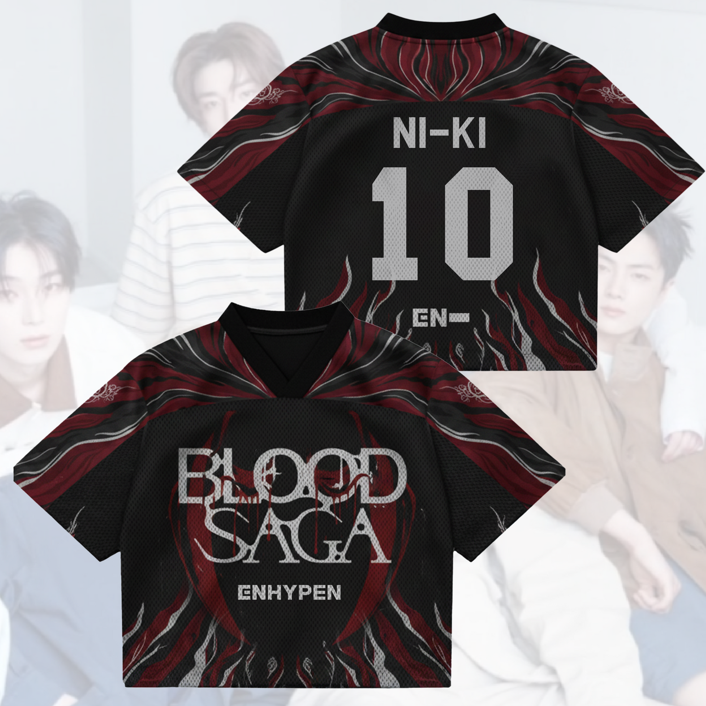 Night Wings Blood Saga Enhypen World Tour Mixed Mesh Jersey Gifts