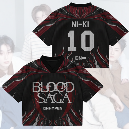 Night Wings Blood Saga Enhypen World Tour Mixed Mesh Jersey Gifts