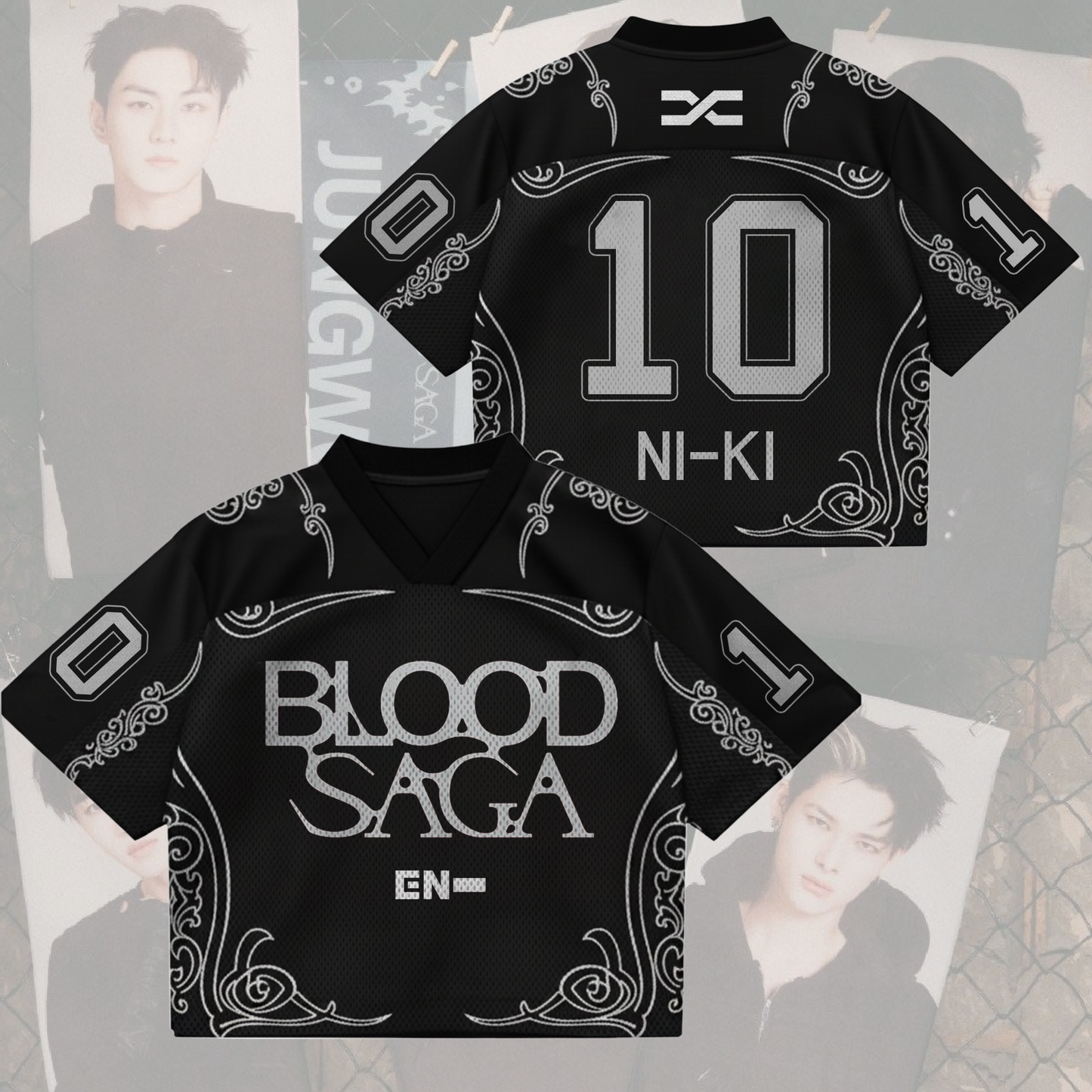 Shadow Duke Enhypen Blood Saga World Tour Mixed Mesh Jersey Gifts For Lovers